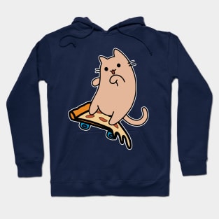 Cat and Skateboard Skateboarding Hard Pizza Board Hoodie